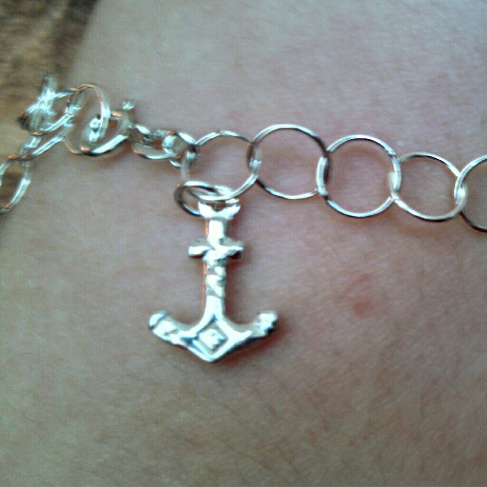 Navy Anchor sterling silver anklet NEW0ljonï